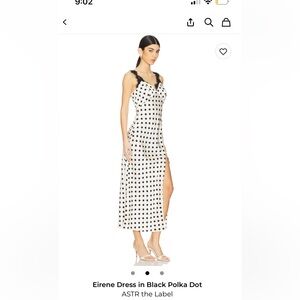 Astr Eirene dress in Black Polka Dot